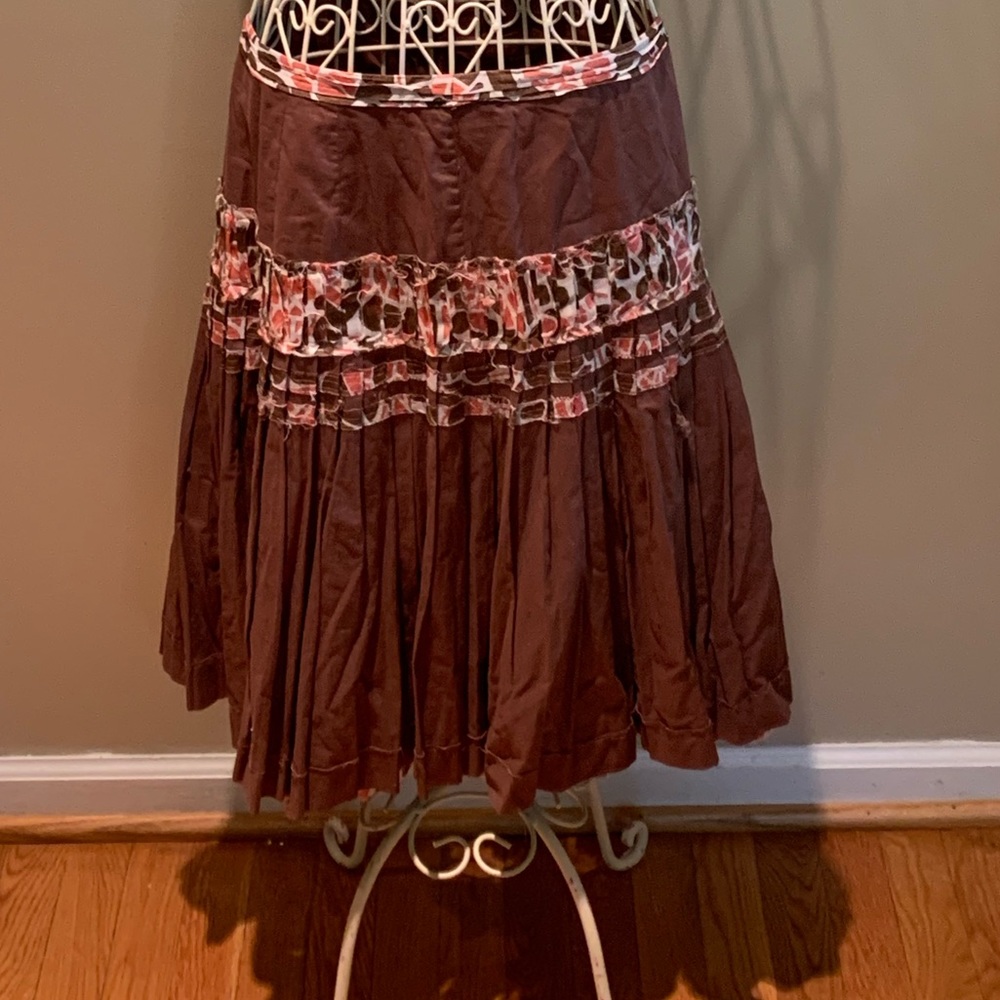THE LIMITED Boho Brown and Pink Skirt - Size 6